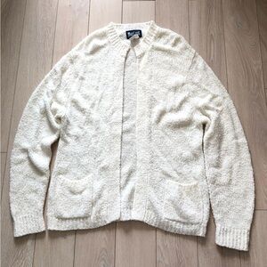 Vintage Bay Club Cream Boucle Oversized Cardigan Size M